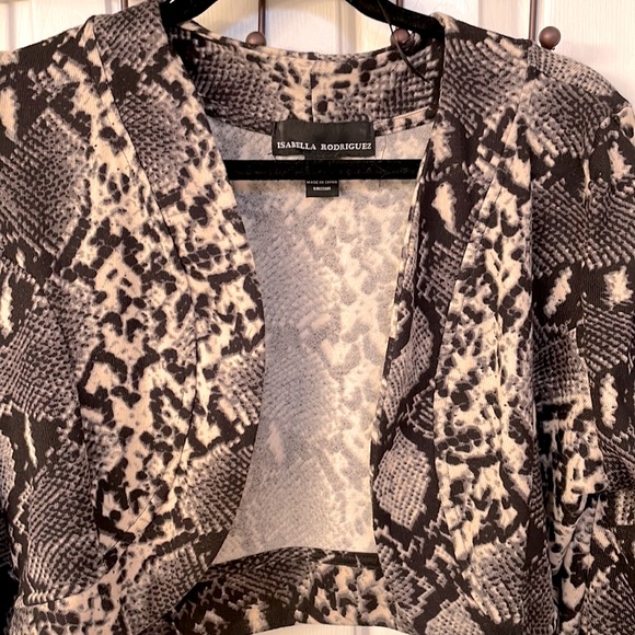 Isabella Rodriguez Animal Print Bolero w/ Puffed Sleeves - Picture 3 of 7